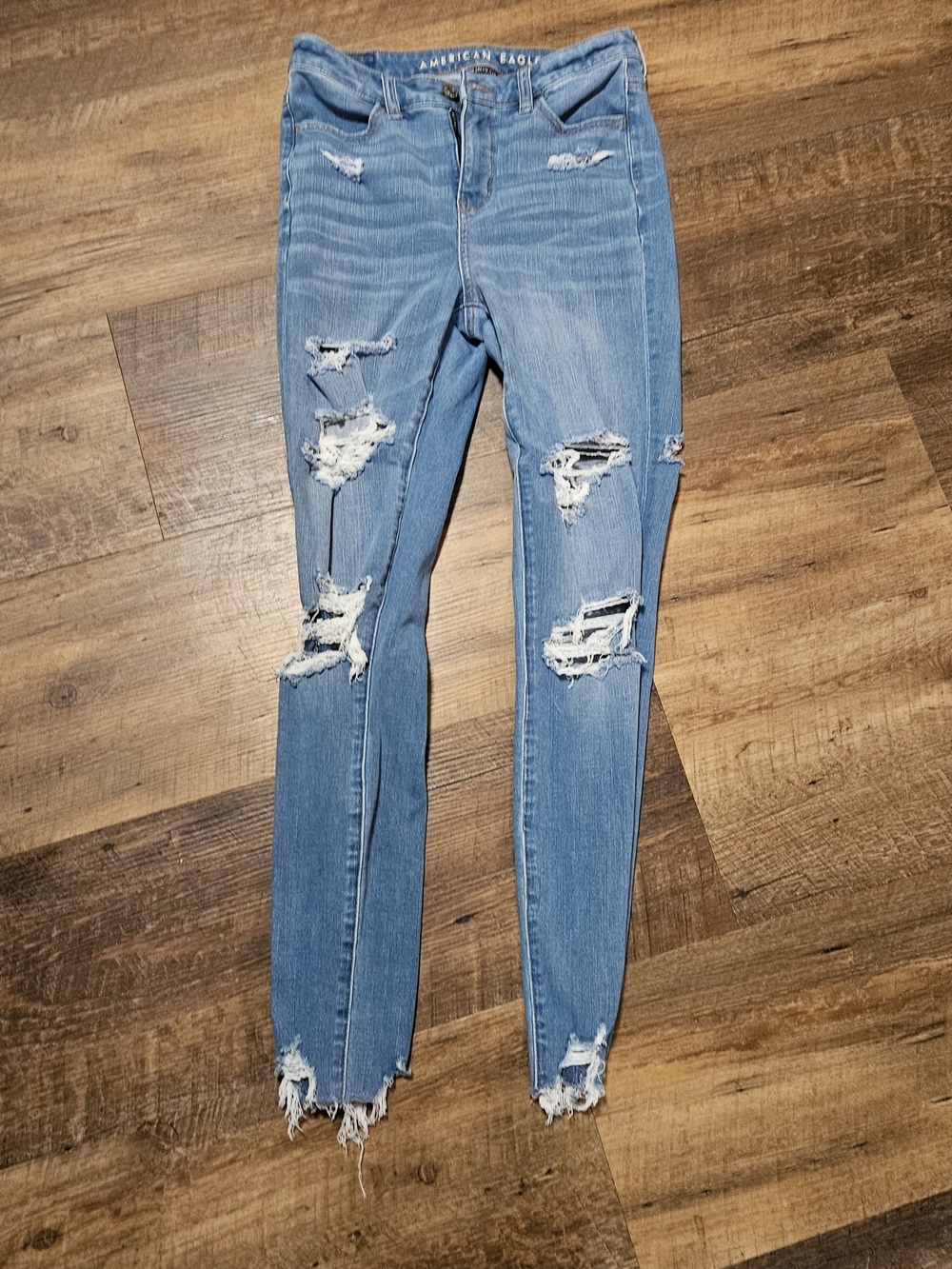 American Eagle Outfitters Light Blue Ripped Skinny Jeans